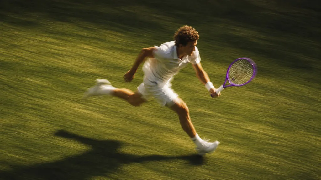 Tennisspieler auf einem Sandplatz